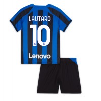 Inter Milan Lautaro Martinez #10 Hjemmebanesæt Børn 2022-23 Kortærmet (+ Korte bukser)